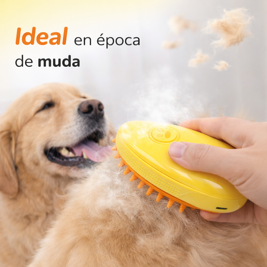 Cepillo Vapor Mascotas 3 en 1 Menos Pelo y Sin Tirones
