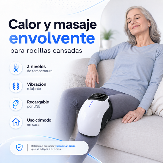 KneeRelax PRO - Masajeador de Rodillas con Calor y Vibración