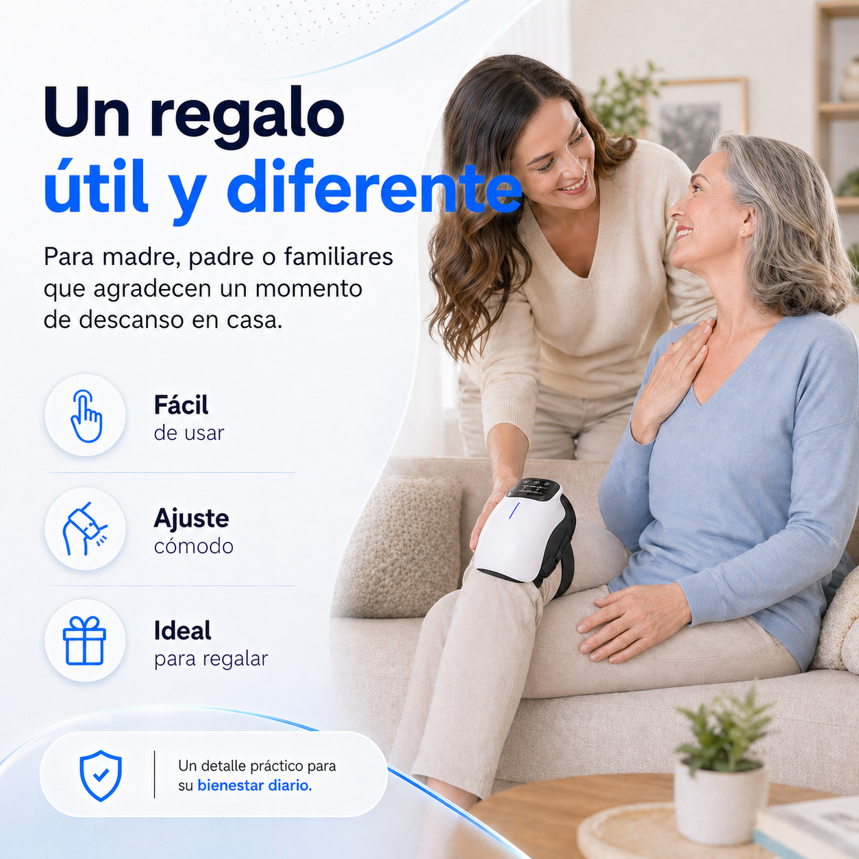 KneeRelax PRO - Masajeador de Rodillas con Calor y Vibración
