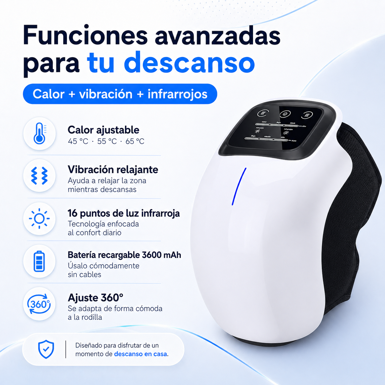 KneeRelax PRO - Masajeador de Rodillas con Calor y Vibración