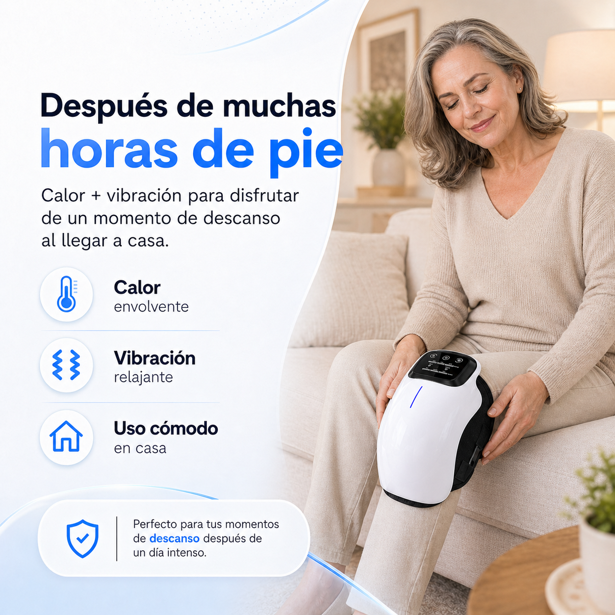 KneeRelax PRO - Masajeador de Rodillas con Calor y Vibración
