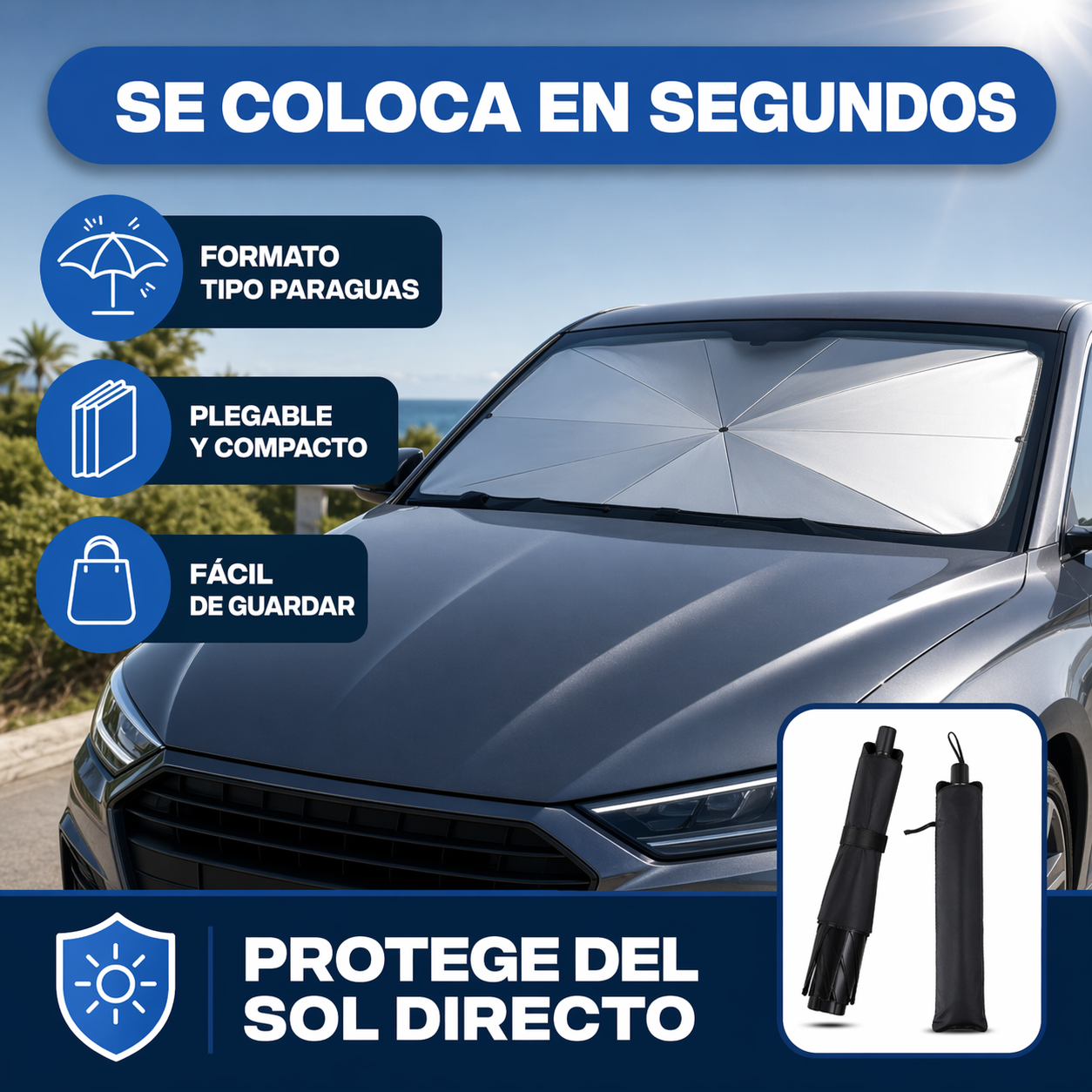 AutoSombra – Parasol Plegable Universal para Coche